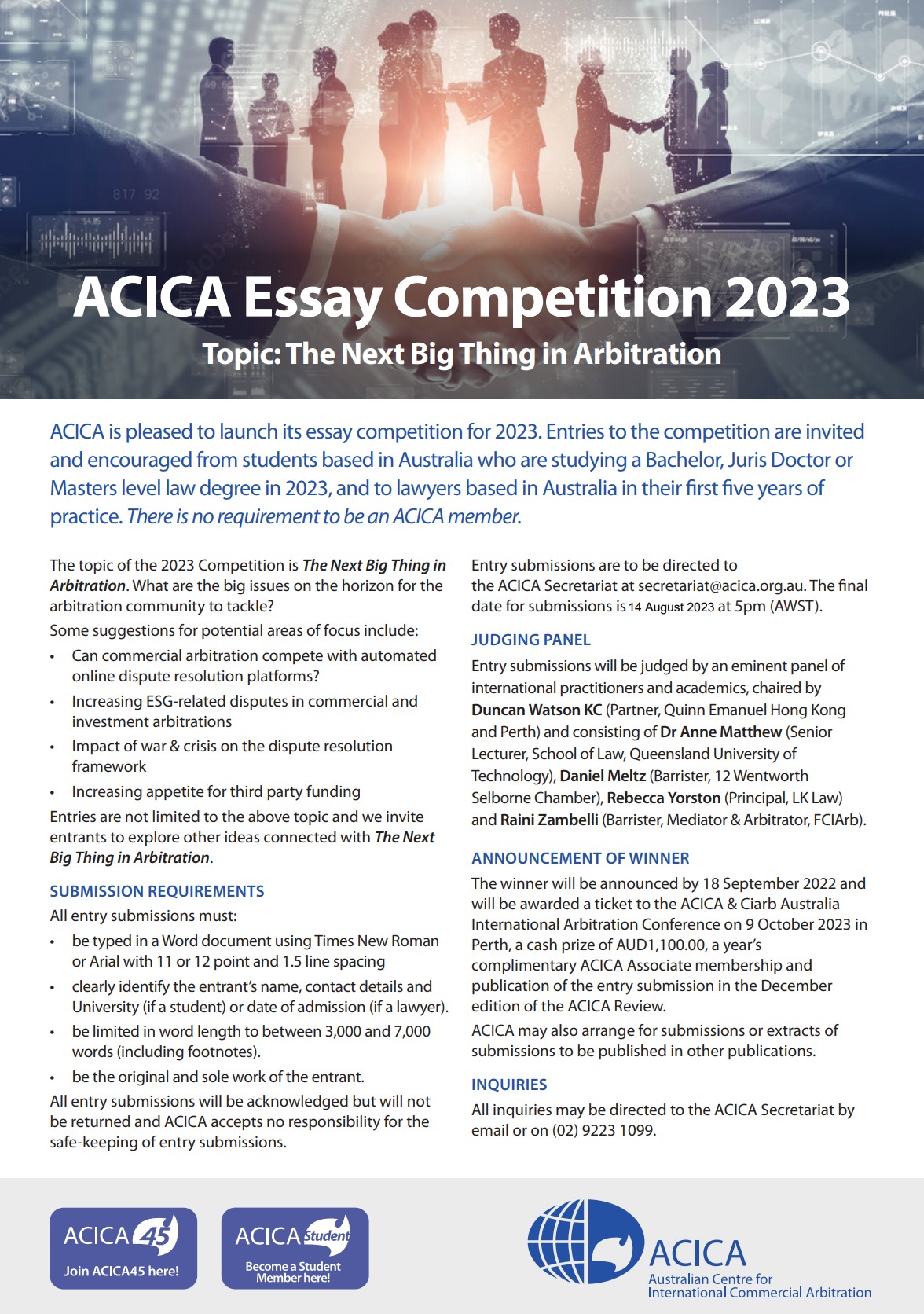 legal essay competitions australia